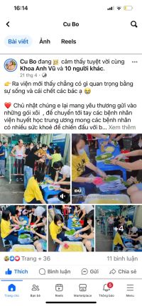 Hoạt động từ thiện tại viện Huyết học Trung ương