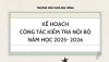 KẾ HOẠCH CÔNG TÁC KIỂM TRA NỘI BỘ NĂM HỌC 2025- 2026