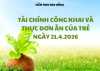 TÀI CHÍNH CÔNG KHAI VÀ THỰC ĐƠN ĂN CỦA TRẺ NGÀY 21.4.2026