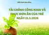 TÀI CHÍNH CÔNG KHAI VÀ KHẨU PHẦN ĂN CỦA TRẺ NGÀY 15/5/2026