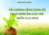 TÀI CHÍNH CÔNG KHAI VÀ KHẨU PHẦN ĂN CỦA TRẺ NGÀY 11/6/2026
