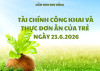 TÀI CHÍNH CÔNG KHAI VÀ KHẨU PHẦN ĂN CỦA TRẺ NGÀY 23.6.2026