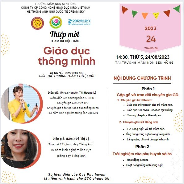 Thư mời hội thảo GD Thông minh